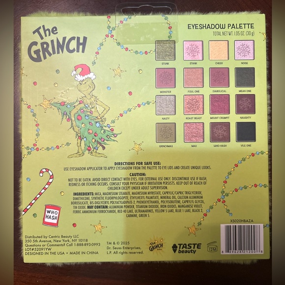 Taste Beauty The Grinch Furry Eyeshadow Palette - Picture 2 of 5